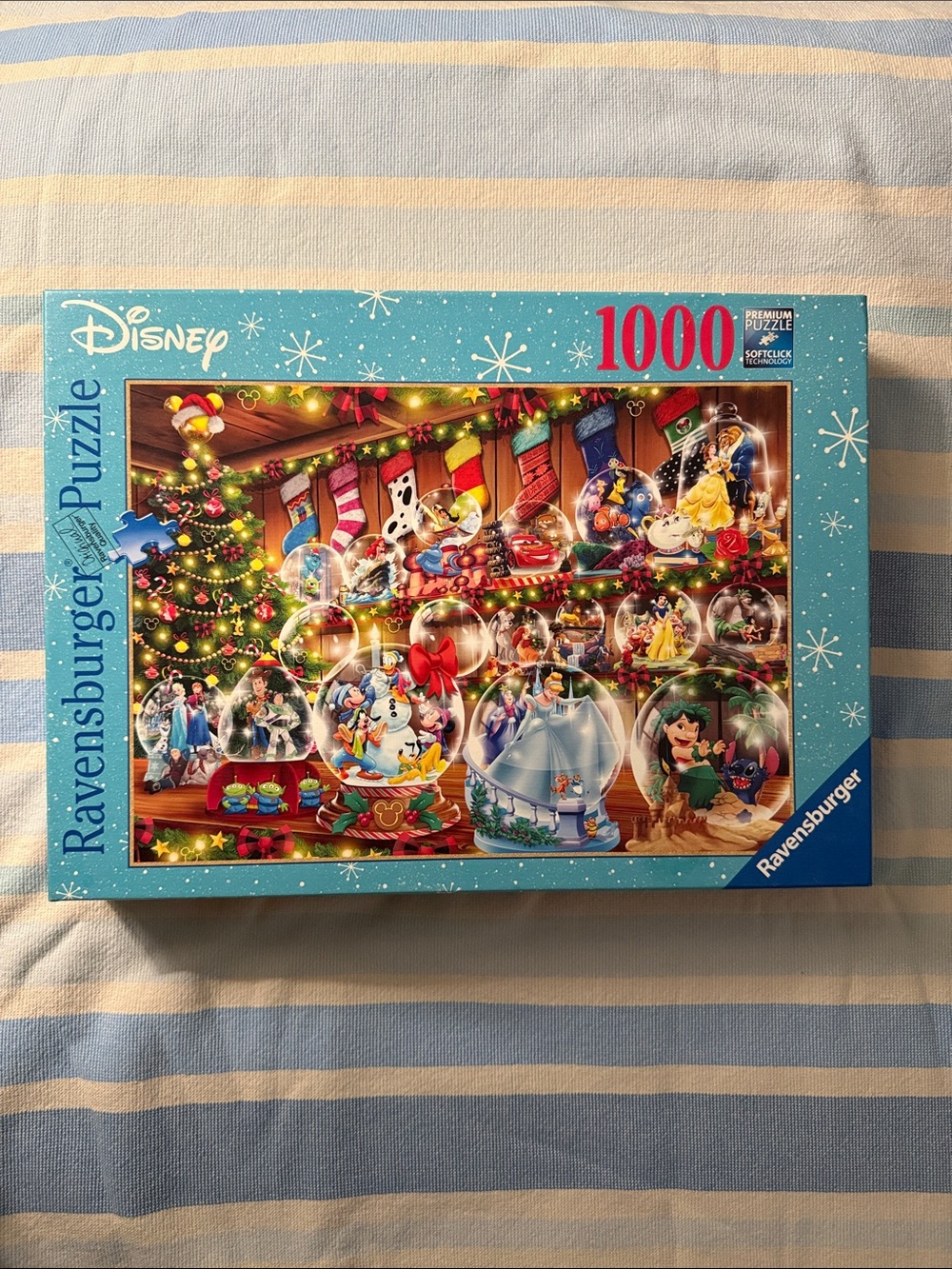 Ravensburger Disney Holiday Snow Globe Puzzle - Teal & Red Artwork